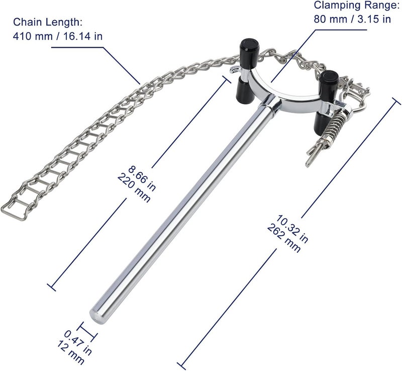 Labasics Lab Chain Clamp Holder, Adjustable Lab Glassware Clamp Chain with 1.57-5.71 inch Holding Size for Beakers, Flasks, Condensers Fixture Lab Accessories - Image 2